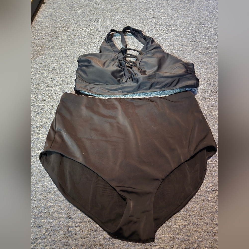 Black Halter Bikini Set